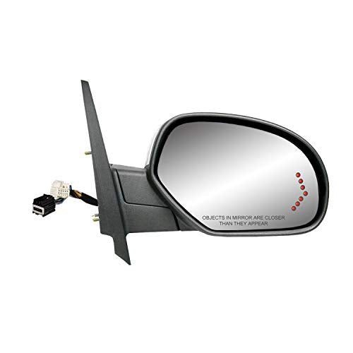 Fit System Mirror Passenger Side for Avalanche, Silverado/Sierra 1500, 2500, 3500, Suburban, Tahoe, Yukon/Denali/XL, Silverado/Sierra Hybrid, PTM, Arrow Signal, memo, Pwr Fold, Heated Power (62151G)