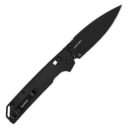 Kershaw Folding Pocket Knife Black Iridium, Sleek 3.4 inch D2 Steel Blade, DuraLock Locking Mechanism, Aluminum Handle, Designed in the USA