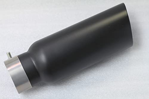 Exhaust Muffler Tip Black Horse, 3" inlet,4" outlet and 12" Length Double Wall Black Compatible with All Cars, Trucks and SUVs-MT-RR03BK