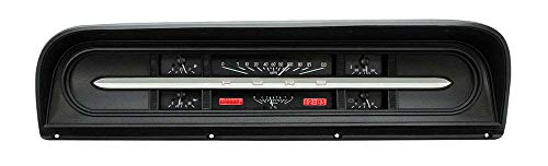 Dakota Digital VHX-67F-PU-K-R Analog Gauge System Compatible with 1967-72 Ford Pickup Truck with Black Alloy Style and Red Backlighting