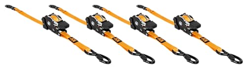 1"X10" Muddy Retractable Ratchet Straps/Orange/4-Pack