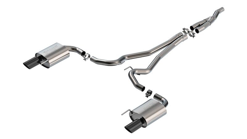 Borla 2.50 S-TYPE Black Chrome Catback Exhaust - Non-Active 2024 Ford Mustang 2.3L Ecoboost