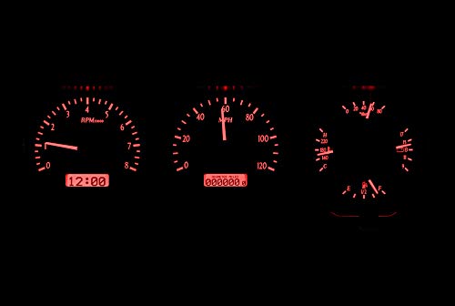 Dakota Digital VHX System-Black Alloy Style Face w/Red Display Compatible with 1986-91 Jeep Wagoneer/J-Trucks