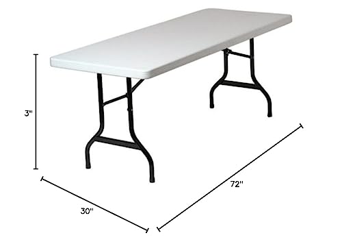 White 6 Ft. Commercial Plastic Folding Banquet Tables