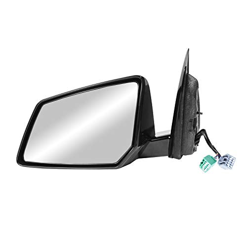 Passenger Side Mirror for GMC Acadia, (1st design, black w/PTM housing, w/memory, w/turn signal, power folding), SATURN Outlook, RH, Heated Power
