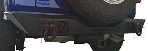 Heavy Duty Black Horse Armour Rear Bumper Matte Black Compatible with 2018-2024 Jeep Wrangler JL-ATC-JL18