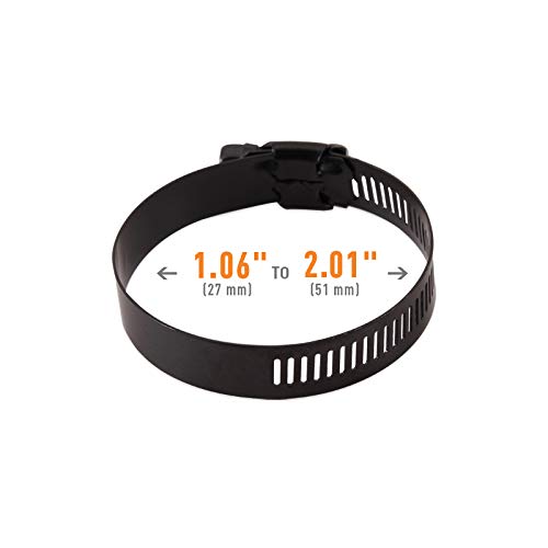 High-Torque Mishimoto Worm Gear Clamp, 1.06"-2.01" (27mm-51mm), Black, 10-Pack