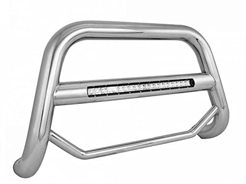MAX Black Horse Beacon Bull Bar No Skid Plate Stainless Steel Compatible with 1998-2004 Toyota Tacoma-MAB-TOB4701S