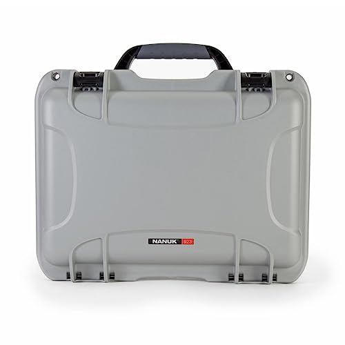 Waterproof Nanuk 923 Hard Case Empty with Incorporated TSA Approved Travel Lock Latches - Silver (923-0005)