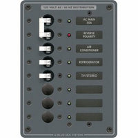 Blue Sea Systems 8027 7 Pos Panel 120Vac 2Xcb/3Cb/R-