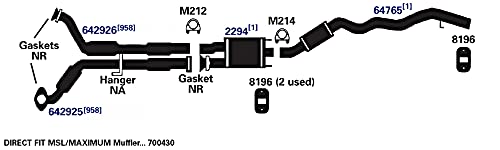 Exhaust Muffler AP Exhaust Products 2294