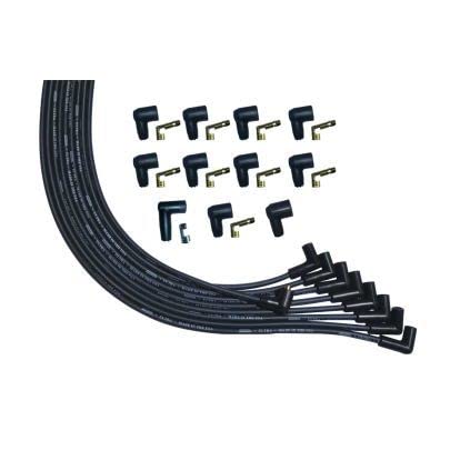 Ultra Series Moroso Universal V8 Black Spark Plug Wires, 90 Degree Plug Ends, Non HEI Distributor
