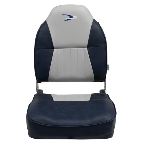 Lund Style Wise 8WD640PLS-660 High Back Boat Seat, Grey/Navy