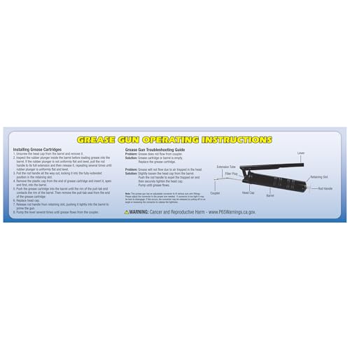 STAR BRITE Lever Standard Duty Grease Gun - 14 OZ Cartridge, Corrosion-Resistant, Fits Standard Zerk Fittings, Ideal for Marine, Auto & Home Lubrication (028704)