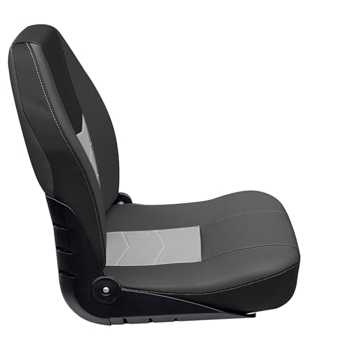 Quantum Series Wise Fold Down Fishing Boat Seat, Jazz Black/Marble Grey/Charcoal 3340-1788