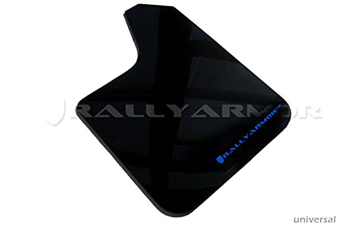 UR Black Mud Flap w/Blue Logo Rally Armor Universal fitment (no hardware)