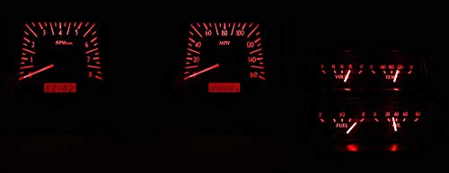 Dakota Digital VHX-69C-C-R Compatible Analog Dash Gauge System with 1969 Chevy Camaro Console Gauges Carbon Fiber Red Backlighting