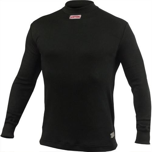Underwear Top SIMPSON SAFETY 20600SB - SFI 3.3 - Soft Knit - Long Sleeve - Crew Neck - CarbonX - Black - Small - Each