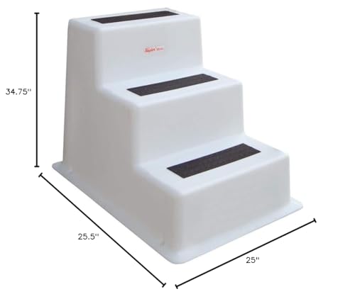 Taylor Made Dock Step Triple Tread Stepsafe, White, 300 lb. capacity – Step safety and securely onto your boat – Patented non-slip pad – 1-1/2" wide flange for stability on any surface – 2020108523