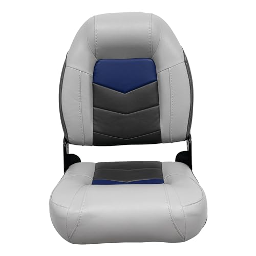 3304-1880 Wise Pro-Angler Series High Back Boat Seat Marble Grey/Blueberry/Charcoal