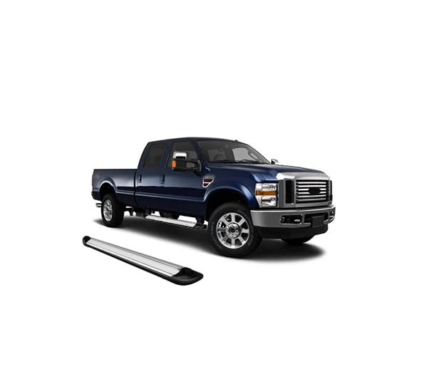 Transporter Running Boards Silver Black Horse Compatible with 2009-2016 Ford F-250 Super Duty|2009-2016 Ford F-350 Super Duty|2009-2016 Ford F-450 Super Duty|2009-2016 Ford F-550 Super Duty-TR-F491S