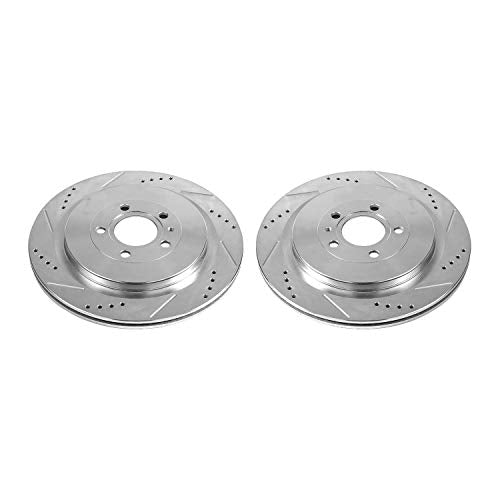 Power Stop AR85152XPR Evolution Rear Drilled & Slotted Rotor Pair For Ford Mustang 2013-2014 [Model Specific]