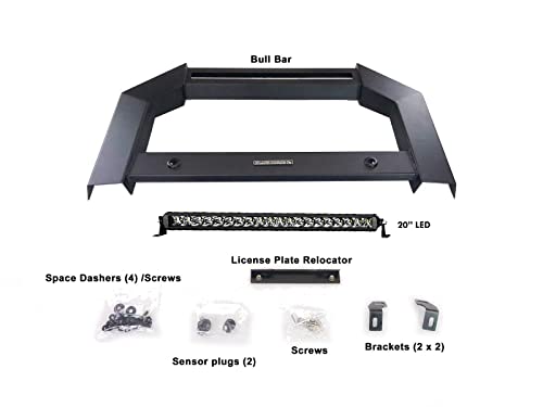Bull Bar Black Horse Armour No Skid Plate Matte Black Compatible with 2024-2025 Toyota Land Cruiser-AB-TO24