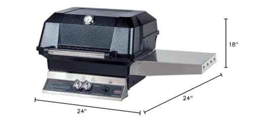 JNR Model MHP Gas Grill Head Only - Two Grilling Zones, Cast Aluminum Exterior, Stainless Steel, Dual Stainless Steel H-Style Burner, and Folding Stainless Steel Shelf