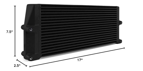 Mishimoto Universal Heavy-Duty Bar-and-Plate Oil Cooler MMOC-SSO-17BK, 17" Core, Same-Side Outlets, Black