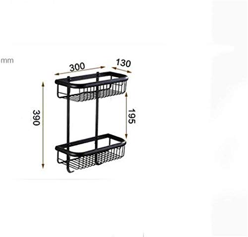 Doubledeck Bathroom Basket Shelves, Drawing Process, Antique Copper Rectangular Shelf Bathroom (Size : 30CM)