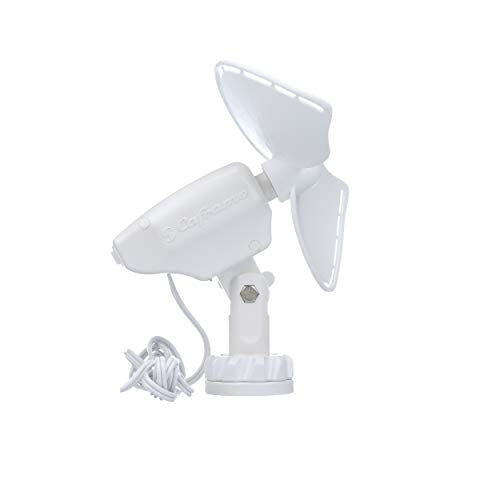 Caframo Fan SEEKR by Caframo. Grill-Less and Whisper Quiet. Shock-Absorbing FingerSafe Blade Design. 2 Speed. Made in Canada. Ultimate 747 White 24V