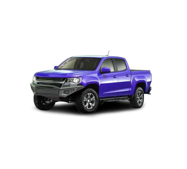 Armour II Heavy Duty Black Horse Off Road Front Bumper (Full Set) - Black - Includes Bumper, Skid Plate and Bull Nose - for 2015-2020 Chevrolet Colorado (Excludes ZR2) AFB-CO20