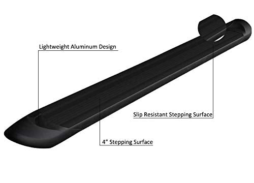 Black Aluminum Black Horse Transporter Running Boards Compatible with 2015-2024 Ford F-150 Super Cab / 2017-2024 F-250 350 450 550 Super Duty Super Cab