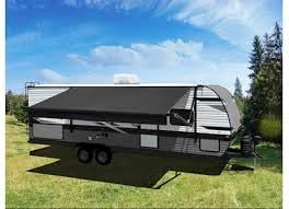 20' Velarium RV Canopy/Roll Tube Black Complete Canopy with 12V LED Light, Sewn Seams, Available Lengths from 10' to 22' - RVs, Tailgating, and Outdoor Events with Reliable Coverage
