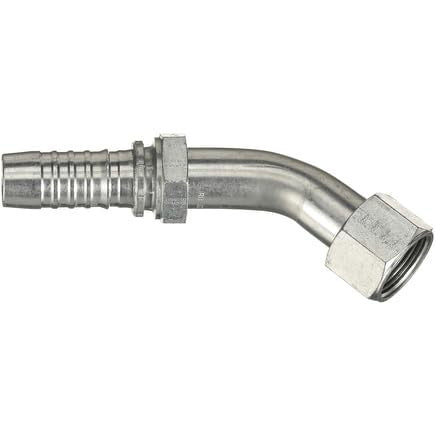 GlobalSpiral Couplings Gates 10GS-10FJXMM45-018, Female JIC 37° Flare Swivel, Zinc Plated Carbon Steel, 4.45", 45° Bent Tube, 5/8" ID