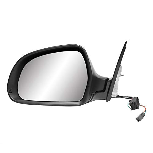 Mirror Driver Side for AUDI A6, S6, black w/PTM cover, w/turn signal, w/puddle lamp, w/memory, power folding) w/o dimming, L, HP