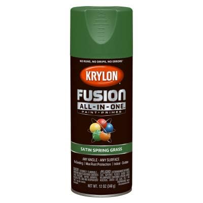 Krylon All-In-One Fusion Satin Spring Grass Paint + Primer Spray Paint 12 oz.