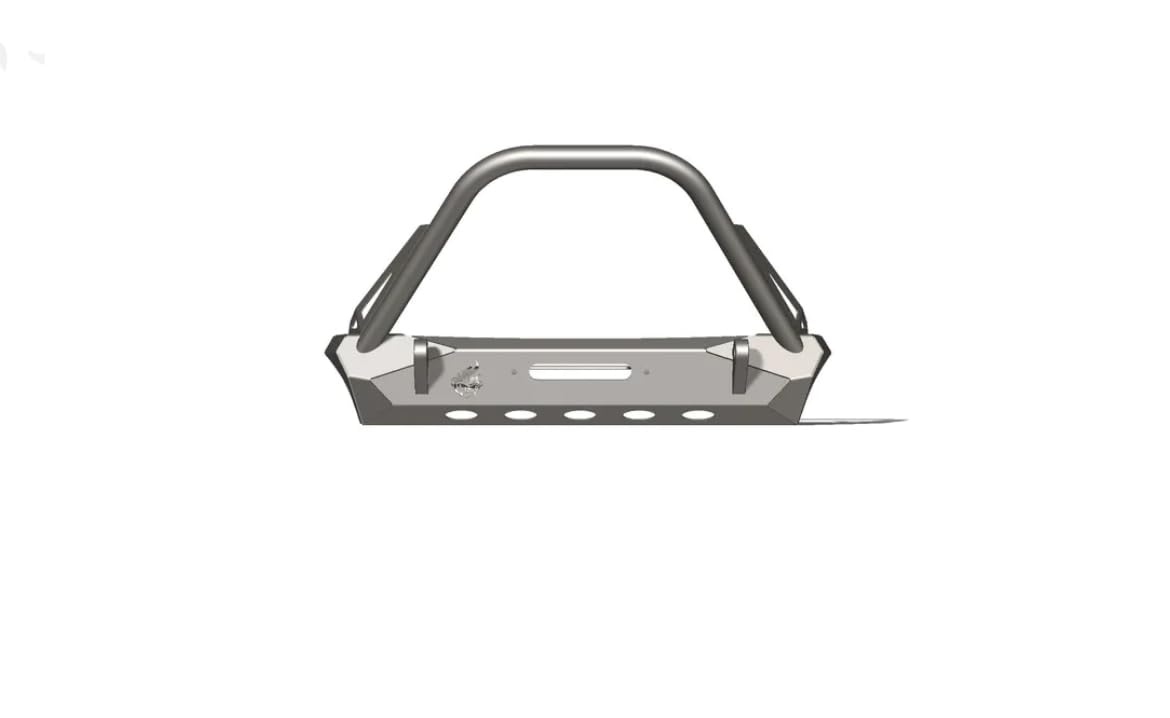 CrawlTek Pyro Front Stubby bumper – Flat Top Stinger compatible with Jeep CJ/YJ/TJ