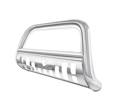 Bull Bar Black Horse Skid Plate Stainless Steel Compatible with Chevrolet Blazer and S10/GMC S15 Jimmy and Sonoma/Isuzu Hombre and OldMobile Bravada-CBS-GMB1701SP