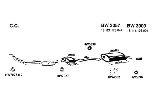 Rear Ansa BW3057 - Exhaust Muffler
