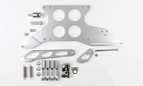 4500 4 Hole Plenum RAW Push/Pull Throttle Cable MOUNTING Bracket & Spring Return KIT 2.375" BORE
