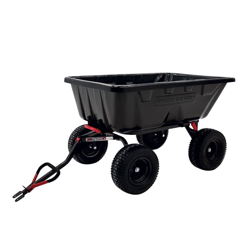 Work Wagon® YUTRAX® 16 cu. ft. Towable Poly Cart, 1800 Pound Capacity, Easy Dump Feature, Hybrid Handle, Simple to Assemble Steel Frame, 16" Extra-Wide Tires, WW16P