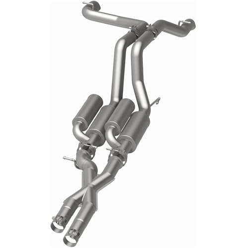 Performance MagnaFlow Exhaust Muffler 13145: 2.25"/2.25" Inlet/Outlet, 3.5x3.5x26" Round, Aluminized Steel, Red Coated Finish