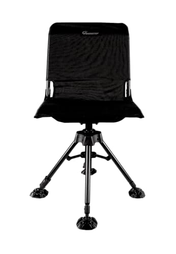 Ameristep Folding Design Portable Hunting Lightweight Heavy-Duty 360 Silent Swivel Blind Chair, Black