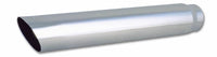 Vibrant Performance Exhaust Tip, 3 in Inlet, Weld-On, 4 in Round Outlet, 20 in Long, Single Wall, Cut Edge, Angled Cut, Polished, Stainless, Each