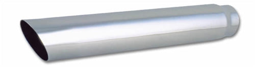 Vibrant Performance Exhaust Tip, 3 in Inlet, Weld-On, 4 in Round Outlet, 20 in Long, Single Wall, Cut Edge, Angled Cut, Polished, Stainless, Each