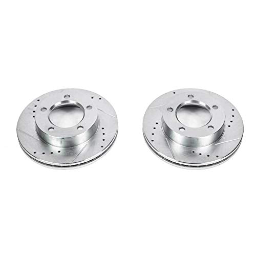 Power Stop AR8541XPR Evolution Front Drilled & Slotted Rotor Pair For Ford Bronco 1994-1996, Ford F-150 1994-1996 [Model Specific]