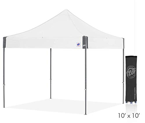 E-Z UP Instant Shelter Eclipse Canopy, 10' x 10', Gray Steel Frame and Professional Grade White Top