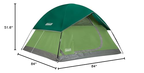 Coleman Camping Tent Sundome with Rainfly, 2/3/4/6 Person Sets Up in 10 Mins, Weatherproof Shelter for Camping, Festivals, Backyard, Sleepovers, & More