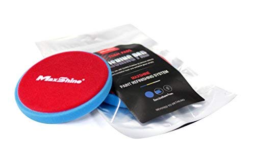 Maxshine Red Foam Polishing Pad Universal – 130–140x25mm Series, Holeless – Foam Pad for Polishing & Finishing – Hook & Loop Backing – Compatible with DA & Rotary Polishers